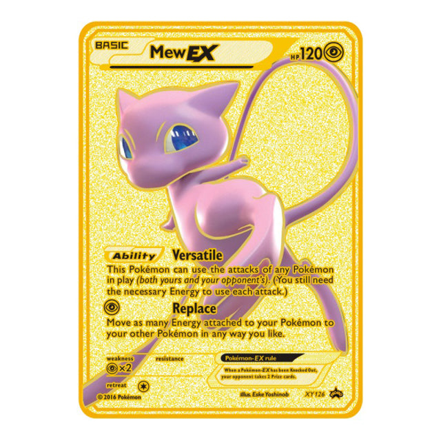 Pokemon 27 Styles New Mewtwo GX MEGA Gold Metal Card Super Game